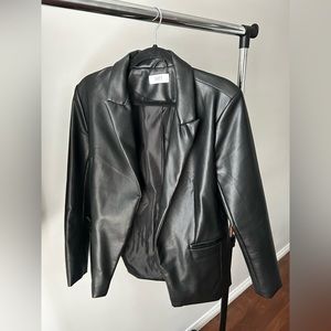 Faux Leather Blazer - size small